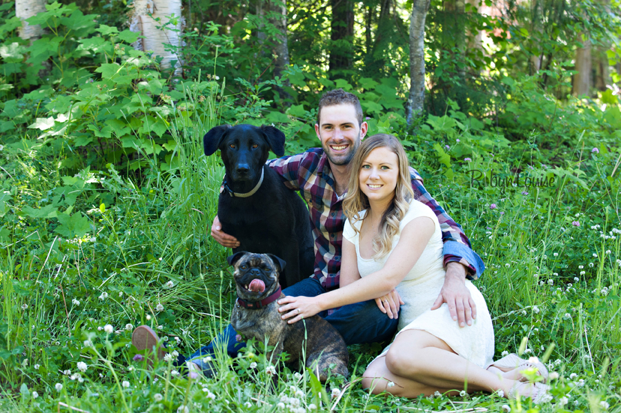 Samantha and Sean - Likely Engagement Photography at Quesnel Forks with their dogs.